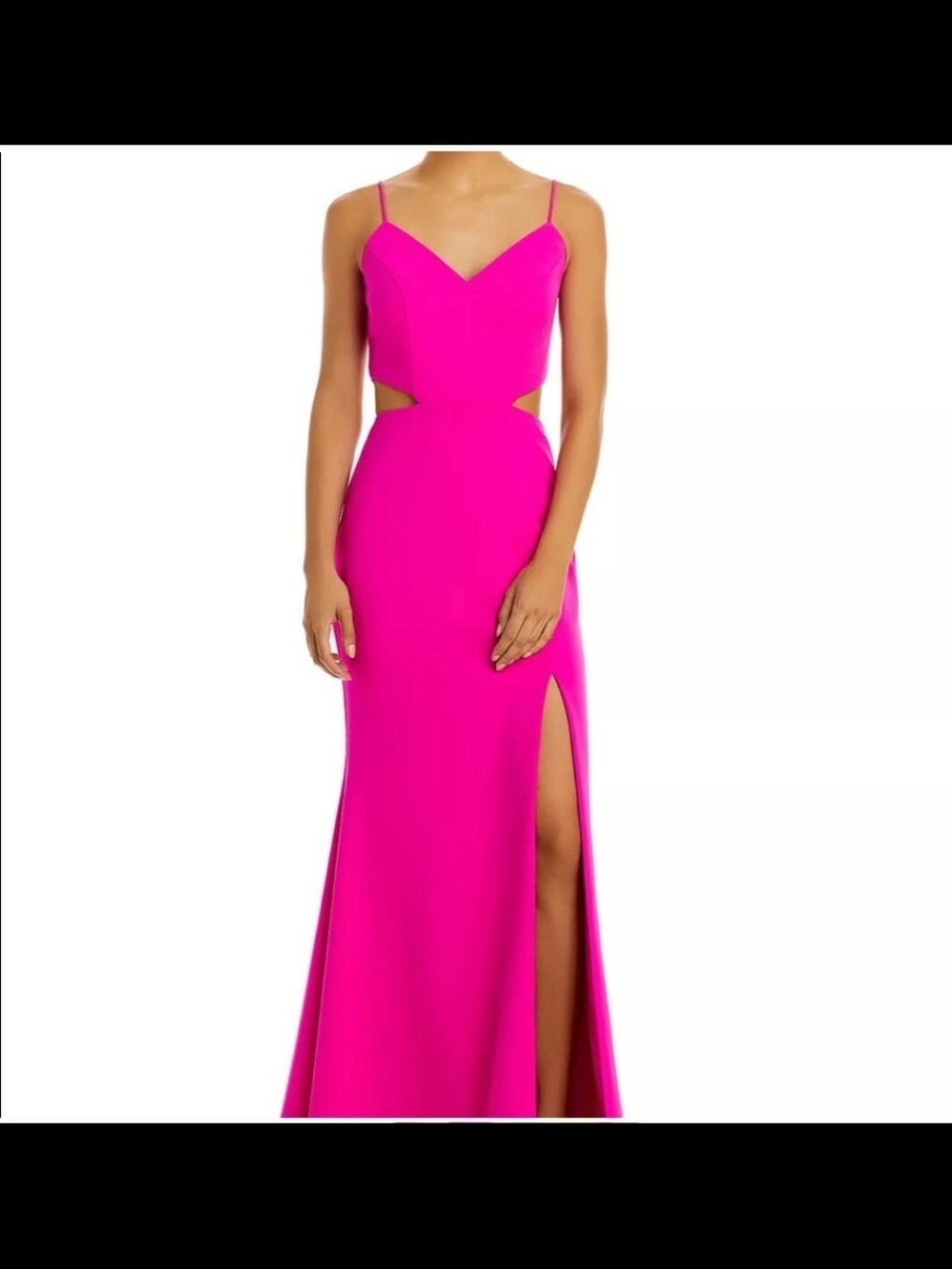 Aqua Cutout Waist Mermaid Gown Sz 4 Hot Pink Gala Prom Wedding Red Carpet Formal